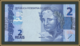 Бразилія Бразилия ^/--/^ Бразилия 2 реала 2010  (2025) P-252  (252 /--/ g) UNC ^_^^^ Бразилія 2 реали 2010 (2025) P-252 (252 /--/ g) UNC - фото фото фото