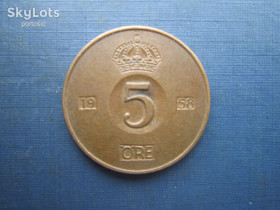 Швеція Швеция ^/--/^ Монета 5 ере Швеція 1958 ^_^^^ Монета 5 эре Швеция 1958 - фото фото фото
