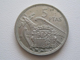 Іспанія Испания ^/--/^ Испания 5 песет 1957 (72) года 22357 ^_^^^ Іспанія 5 песет 1957 (72) року 22357 - фото фото фото