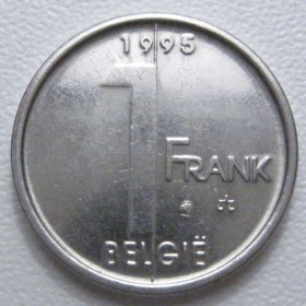 Бельгія Бельгия ^/--/^ Бельгія 1 франк 1995 року Belgie 42804 ^_^^^ Бельгия 1 франк 1995 года Belgie 42804 - фото фото фото