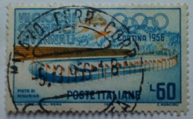 Італія, Ватикан Италия, Ватикан ^/--/^ Италия 1956 Зимние Олимпийские игры, 60 /--/ L, гашеная  (КЦ=2,7 евро) ^_^^^ Італія 1956 Зимові Олімпійські ігри, 60 /--/ L, гашена (КЦ=2,7 євро) - фото фото фото