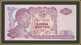 Індонезія Индонезия ^/--/^ Индонезия 5 рупий 1968 P-104  (104 /--/ a) a-UNC ^_^^^ Індонезія 5 рупій 1968 P-104 (104 /--/ a) a-UNC - фото фото фото