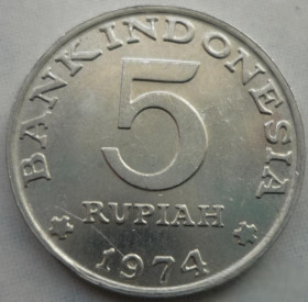 Індонезія Индонезия ^/--/^ Индонезия 5 рупий 1974 ^_^^^ Індонезія 5 рупій 1974 - фото фото фото