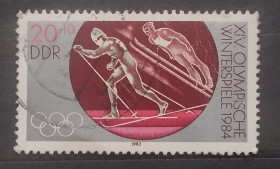 Спорт Спорт ^/--/^ ГДР 1984 г - Зимние Олимпийские игры, Сараево, гаш ^_^^^ НДР 1984 р - Зимові Олімпійські ігри, Сараєво, гаш - фото фото фото