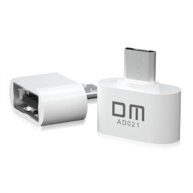 Кабелі Кабели ^/--/^ OTG переходник DM AD /--/ 021 Micro USB to USB Plastic White ^_^^^ OTG перехідник DM AD /--/ 021 Micro USB to USB Plastic White - фото фото фото