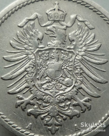 Німецька імперія (-) Германская империя (-) ^/--/^ Германия 5 пфеннигов 1889 /--/ A   11/20 /--/ г /--/ 10 ^_^^^ Німеччина 5 пфенігів 1889 /--/ A 11/20 /--/ г /--/ 10 - фото фото фото