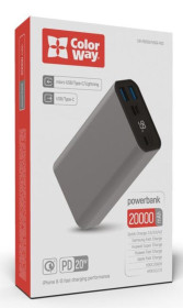 Зовнішні акумулятори (Power Bank) Внешние аккумуляторы (Power Bank) ^/--/^ Батарея мобільна Colorway 20000 /--/ mAh Gray    (CW-PB /--/ 200 /--/ LPH /--/ 3 /--/ GR-PDD) ^_^^^ Батарея мобильная Colorway 20000 /--/ mAh Gray (CW-PB /--/ 200 /--/ LPH /--/ 3 /--/ GR-PDD) - фото фото фото