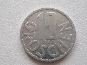Австрія Австрия ^/--/^ Австрия 10 грошей 1981 года #18926 ^_^^^ Австрія 10 грошей 1981 року #18926 - фото фото фото