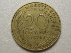 Франція Франция ^/--/^ Франция 20 сантимов 1978 года 38132 ^_^^^ Франція 20 сантимів 1978 року 38132 - фото фото фото