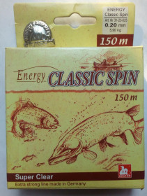 Ліски, шнури, повідці Лески, шнуры, поводки ^/--/^ Леска Energy Classic Spin 0,20 мм, 150 м  (новая) ^_^^^ Ліска Energy Classic Spin 0,20 мм, 150 м (нова) - фото фото фото