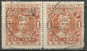 Індія Индия ^/--/^ Индия Штат Кочин 1911 раджа 2 /--/ х /--/ 1 /--/ м.гаш. ^_^^^ Індія Штат Кочин 1911 раджа 2 /--/ х /--/ 1 /--/ м.гаш. - фото фото фото
