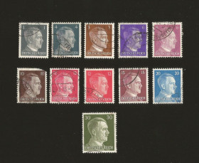 Інші країни Другие страны ^/--/^ Германия  Рейх 1941-44 стандартные марки с Гитлером 11 шт. гашеные ^_^^^ Німеччина Рейх Богемія і Моравія Серія «Замки і будівлі» 19 шт 1939–1941 рр. - фото фото фото