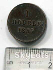 Вікторія ( - ) Виктория ( - ) ^/--/^ 1 дубль 1889 р. Ґернсі, бронза. ^_^^^ 1 дубль 1889 г. Гернси, бронза. - фото фото фото
