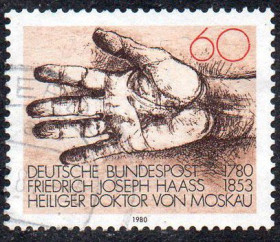 Інші країни Другие страны ^/--/^ ФРН 1980 - 200 років від дня народження Фрідріха Йозефа Гаасса  (Гб) ^_^^^ ФРГ 1980 - 200 лет со дня рождения Фридриха Йозефа Гаасса (Гб) - фото фото фото