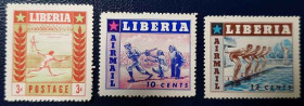 Спорт Спорт ^/--/^ Либерия, спорт 1955 /--/ года, без клея ^_^^^ Ліберія, спорт 1955 року, без клею - фото фото фото