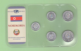КНДР КНДР ^/--/^ Набор 5 монет КНДР Северная Корея из серії - Das Geld Der Welt набір Північна Корея пластик блистер запайка ^_^^^ Набор 5 монет КНДР Северная Корея из серии - Das Geld Der Welt набор Северная Корея пластик блистер запайка - фото фото фото