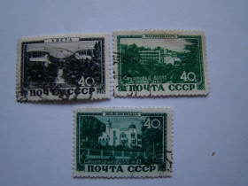 СРСР - СССР - ^/--/^ СССР, Михель 2009, 1373,1376,1377, Курорты СССР. ^_^^^ СРСР, Міхель 2009, 1373,1376,1377, Курорти СРСР. - фото фото фото