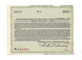 США США ^/--/^ Купон 22,5 цента США Нью-Йорк 1922, 1925, 1928. № 11232 ^_^^^ Купон 22,5 цента США Нью-Йорк 1922, 1925, 1928. No 11232 - фото фото фото