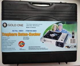 Похідний інвентар Походный инвентарь ^/--/^ Портативна газова плита gold one з адаптером у кейсі ^_^^^ Портативная газовая плита gold one с адаптером в кейсе - фото фото фото