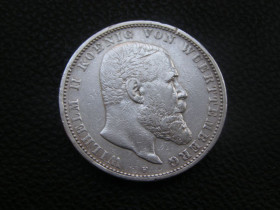 Німецька імперія (-) Германская империя (-) ^/--/^ 5 марок 1901 г F Вюртемберг ^_^^^ 5 марок 1901 р F Вюртемберг - фото фото фото