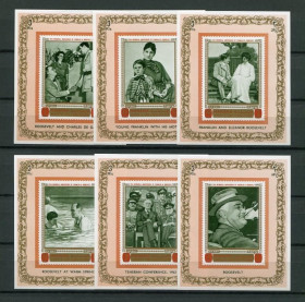 Мистецтво Искусство ^/--/^ Манама Manama  Manama, Mi 327-332 C. President Roosevelt and Winston Churchill, MNH ^_^^^ Манама Manama Manama, Mi 327-332 C. President Roosevelt and Winston Churchill, MNH - фото фото фото