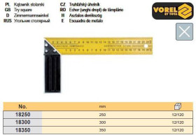Рулетки, метри Рулетки, метры ^/--/^ Угольник столярный I /--/ 350 мм VOREL-18350 ^_^^^ Вугілля столярний Польща I /--/ 350 мм VOREL-18350 - фото фото фото