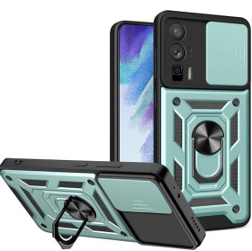 Чохли, бампера Чехлы, бампера ^/--/^ Чохол Fiji Camera Defence для Xiaomi Poco F /--/ 5 Pro бампер із захистом камери та підставкою Green ^_^^^ Чехол Fiji Camera Defence для Xiaomi Poco F /--/ 5 Pro бампер с защитой камеры и подставкой Green - фото фото фото