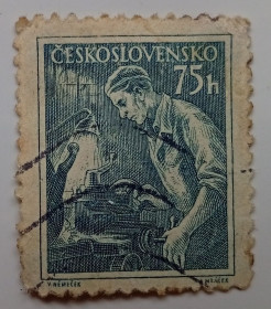 Чехословаччина Чехословакия ^/--/^ Чехословакия 1954 Токарь, гашеная ^_^^^ Чехословаччина 1954 Токар, гашена - фото фото фото