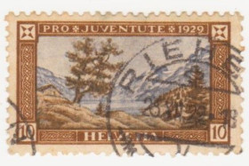 Швейцарія Швейцария ^/--/^ Швейцария 1929 /--/ г. № 235 гашеная ^_^^^ Швейцарія 1929 р. No 235 гашена - фото фото фото