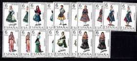 Іспанія Испания ^/--/^ Испания 1967 - 1970  г MNH - костюмы - пары ^_^^^ Іспанія 1967 - 1970 р MNH - костюми - пари - фото фото фото