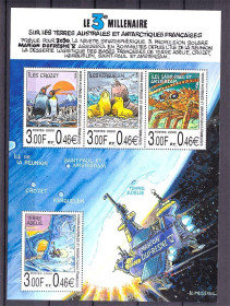 Фауна Фауна ^/--/^ Фауна . ТААФ / TAAF 2000 г MNH - блок - космос ^_^^^ Флора . ТААФ / TAAF 2000 р MNH - блок - фото фото фото