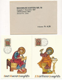 Інше Другое ^/--/^ Лихтенштейн Картмаксимумы Рождество 1987 ^_^^^ Ліхтенштейн Картмаксимуми Різдво 1987 - фото фото фото