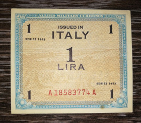 Італія, Ватикан Италия, Ватикан ^/--/^ ITALY Італія 1 ліра 1943 Союзницька окупація, 2-й випуск, без знаку Forbs ^_^^^ ITALY Италия 1 лира 1943 Союзническая оккупация, 2-й выпуск, без знака Forbs - фото фото фото