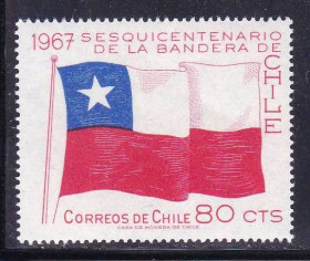 Південна Америка Южная Америка ^/--/^ NM Чили  1967 г  MNH - флаг ^_^^^ NM Чилі 1967 MNH - прапор - фото фото фото