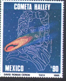 Освоєння космосу Освоение космоса ^/--/^ Космос .  Мексика 1986 г  MNH - комета ^_^^^ Мексика 1986 MNH - фото фото фото