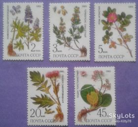 СРСР - СССР - ^/--/^ СССР 1985 флора Сибири медицина СК 5580-5584 MNH ^_^^^ СРСР 1985 флора Сибіру медицина СК 5580-5584 MNH - фото фото фото