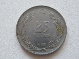 Туреччина Турция ^/--/^ Турция 25 куруш 1970 года #14930 ^_^^^ Туреччина 25 куруш 1970 року #14930 - фото фото фото