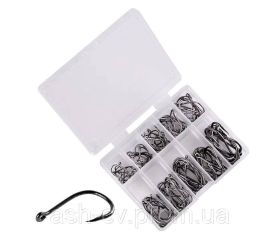 Вудилища Удилища ^/--/^ Набір, рибальських, гачків, Black Fishing Hook Pro, 100 шт ^_^^^ Набор, рыболовных, крючков, Black Fishing Hook Pro, 100 шт - фото фото фото