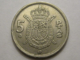 Іспанія Испания ^/--/^ Испания 5 песет 1975  (1977) года 38434 ^_^^^ Іспанія 5 песет 1975 (1977) року 38434 - фото фото фото
