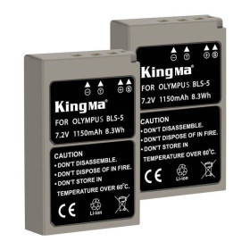 Акумулятори Аккумуляторы ^/--/^ 2-Pack KingMa Olympus BLS-5 комплект из 2 аккумуляторов ^_^^^ 2 /--/ Pack KingMa Olympus BLS-5 комплект з 2 акумуляторів - фото фото фото
