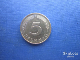 НДР, ФРН ГДР, ФРГ ^/--/^ Монета 5 пфенігів Німеччина ФРН 1987 J ^_^^^ Монета 5 пфеннигов Германия ФРГ 1987 J - фото фото фото