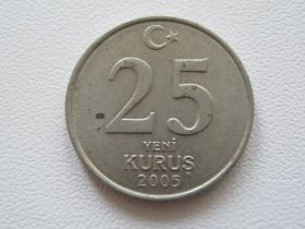 Туреччина Турция ^/--/^ Турция 25 новых куруш 2005 года #14946 ^_^^^ Туреччина 25 нових куруш 2005 року #14946 - фото фото фото