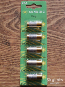 Батарейки, акумулятори Батарейки, аккумуляторы ^/--/^ Батарейка Sunking 23 /--/ A 12 /--/ v Alkaline Battery Блистер 5 батереек ^_^^^ Батарейка Sunking 23 /--/ A 12 /--/ v Alkaline Battery Блістер 5 батерійок - фото фото фото