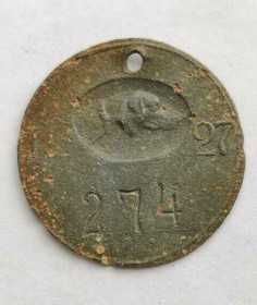 Інше Другое ^/--/^ 1927 -год собачий жетон номерной Польша np /--/ 274 ^_^^^ 1927 — рік собачий жетон номерної Польща np /--/ 274 - фото фото фото