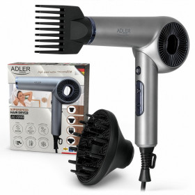 Фени Фены ^/--/^ Фен для волосся Adler AD 2289 SUPERSPEED — 1600 Вт, безщітковий двигун, складна ручка, іонізація ^_^^^ Фэн для волос Adler AD 2289 SUPERSPEED — 1600 Вт, бесщёточный двигатель, сложная ручка, ионизация - фото фото фото