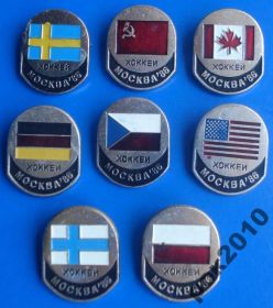 Спортивні Спортивные ^/--/^ чемпионат мира хоккей Москва 1986 г 8 шт ^_^^^ Чемпіонат світу хокей Москва 1986 г 8 шт - фото фото фото