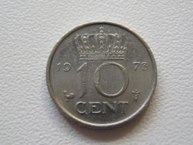 Нідерланди Нидерланды ^/--/^ Нидерланды 10 центов 1973 года 32356 ^_^^^ Нідерланди 10 центів 1973 року 32356 - фото фото фото