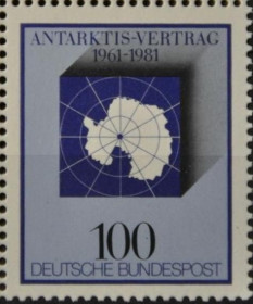 Інше Другое ^/--/^ ФРГ 20 лет Антарктического Договора Карта 1981 ^_^^^ ФРН 20 років Антарктичного Договору Карта 1981 - фото фото фото