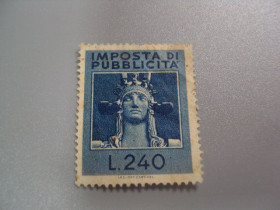 Італія, Ватикан Италия, Ватикан ^/--/^ марка Италия 1965 imposta di pubblicita L.240 рекламный налог 240 лир MARCHE DA BOLLO негаш №2804 ^_^^^ Італія 1965 imposta di pubblicita L.240 рекламний податок 240 лір MARCHE DA BOLLO негаш No /--/ 2804 - фото фото фото