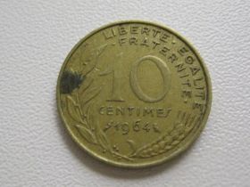 Франція Франция ^/--/^ Франция 10 сантимов 1964 года 15879 ^_^^^ Франція 10 сантимів 1964 15879 - фото фото фото